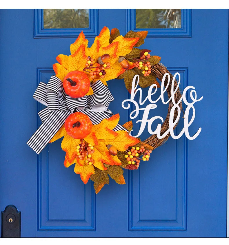 Herbstkranz – Seide & Rattan Design – Aussen Dekor