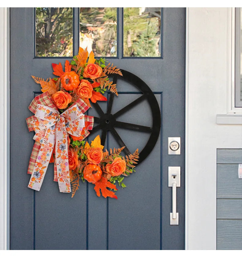 Herbstkranz – Seide & Rattan Design – Aussen Dekor