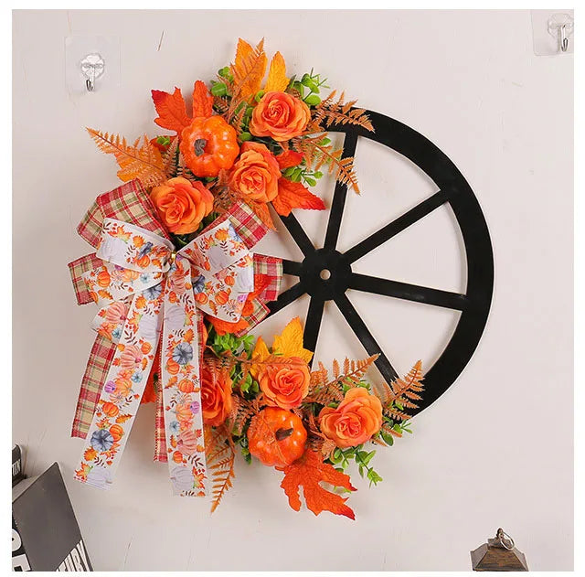 Herbstkranz – Seide & Rattan Design – Aussen Dekor