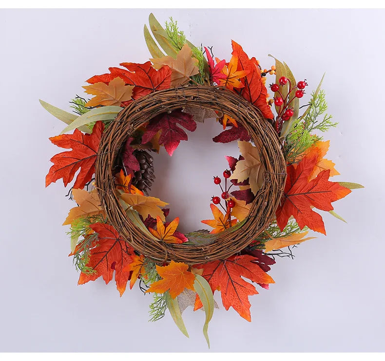 Herbstkranz – Seide & Rattan Design – Aussen Dekor