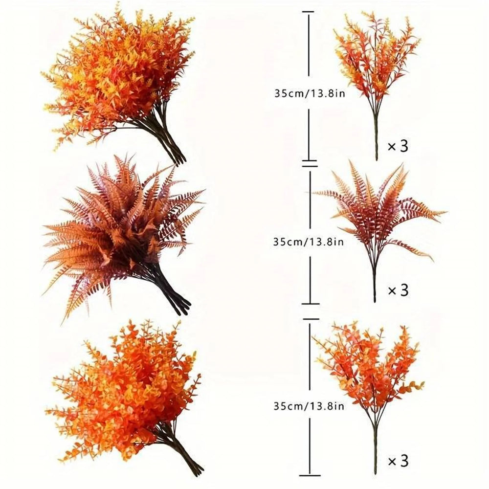 Herbstliches Kunstblumen-Arrangement – rustikale Blätter