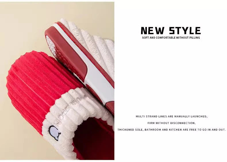 Herrenhausschuhe – Cord-Sohle rutschfest Winter