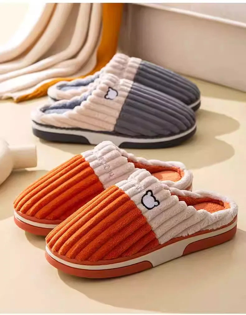 Herrenhausschuhe – Cord-Sohle rutschfest Winter