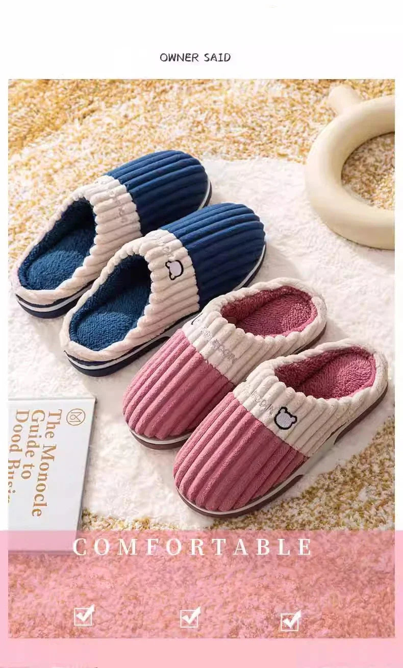 Herrenhausschuhe – Cord-Sohle rutschfest Winter