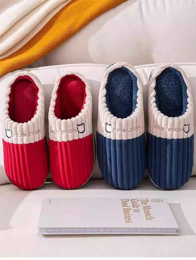 Herrenhausschuhe – Cord-Sohle rutschfest Winter