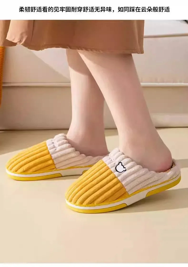 Herrenhausschuhe – Cord-Sohle rutschfest Winter