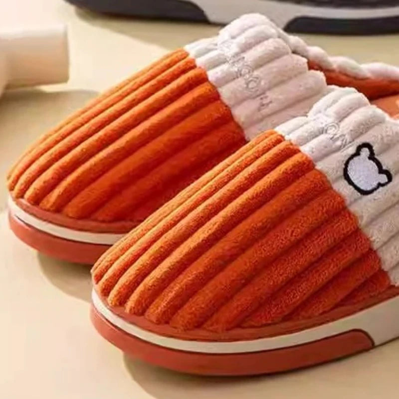 Herrenhausschuhe – Cord-Sohle rutschfest Winter