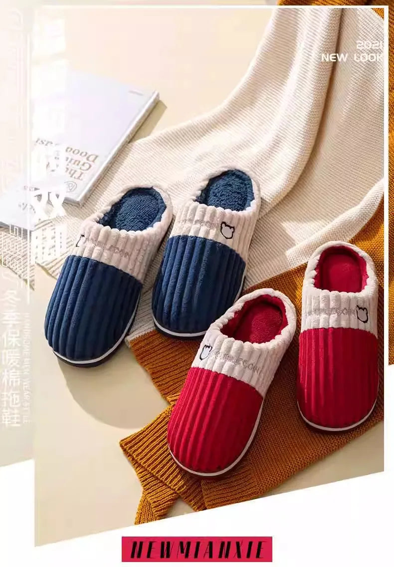 Herrenhausschuhe – Cord-Sohle rutschfest Winter