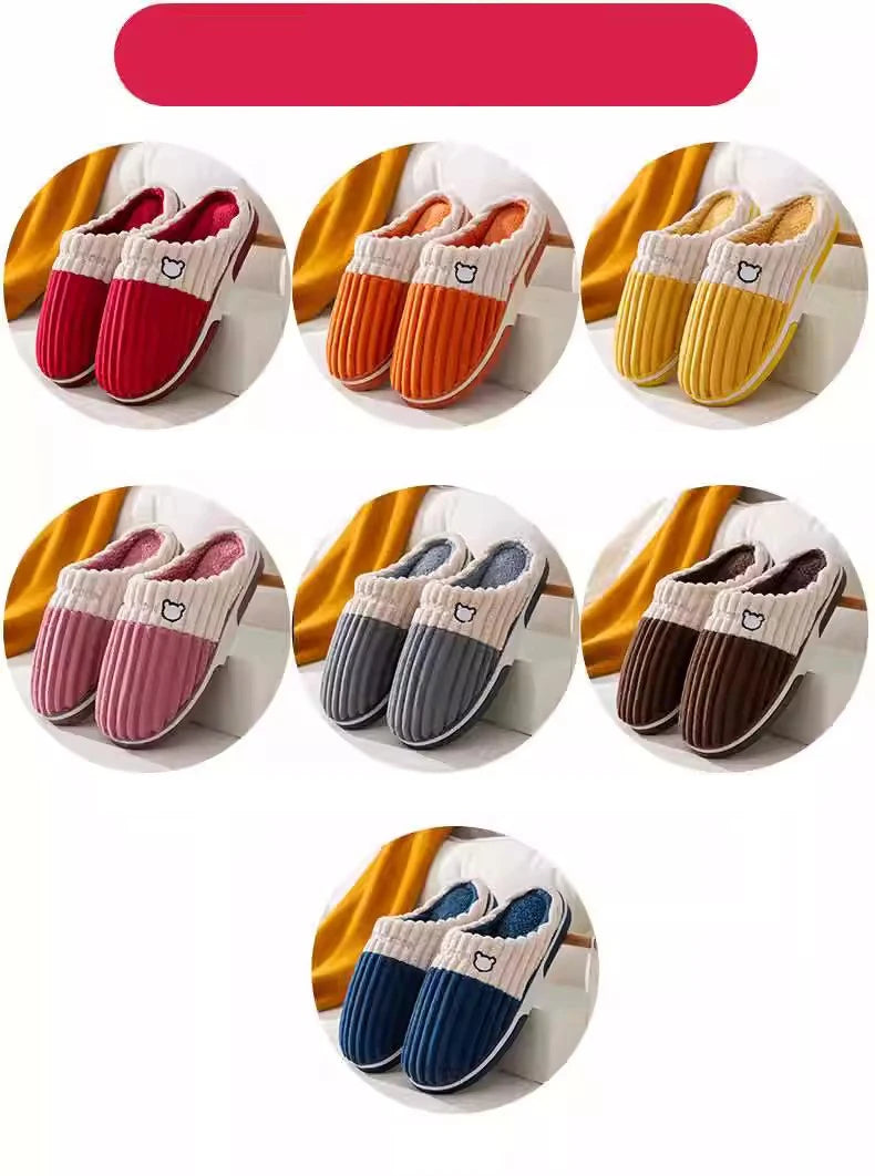 Herrenhausschuhe – Cord-Sohle rutschfest Winter