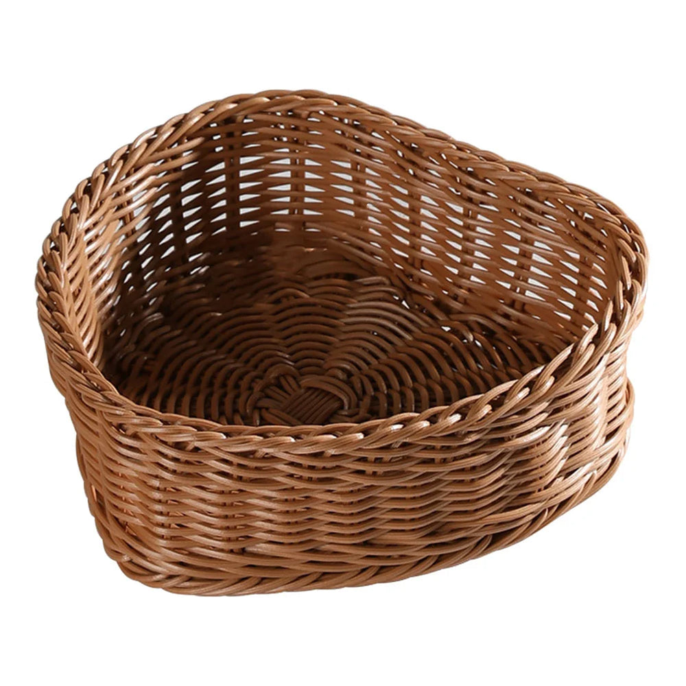 Herzformiger Ablagekorb – Bambus Rattan – 29x25x9cm