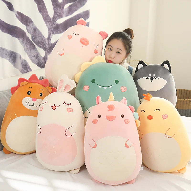 Kawaii Tier-Plüschkissen – Weiche Baumwolle 45/60cm