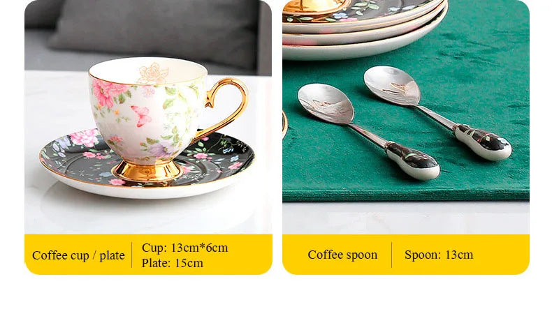 Teeset aus Bone China – Pastoralblume – Vielseitig