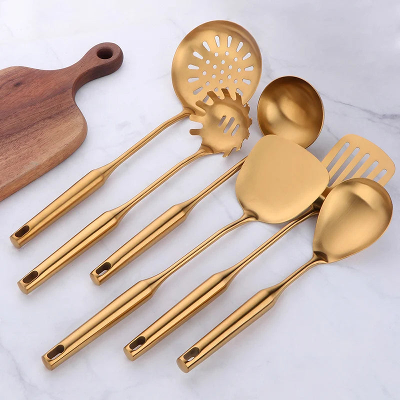 Kochwerkzeug-Set – Edelstahl Gold – Küchen-Eleganz