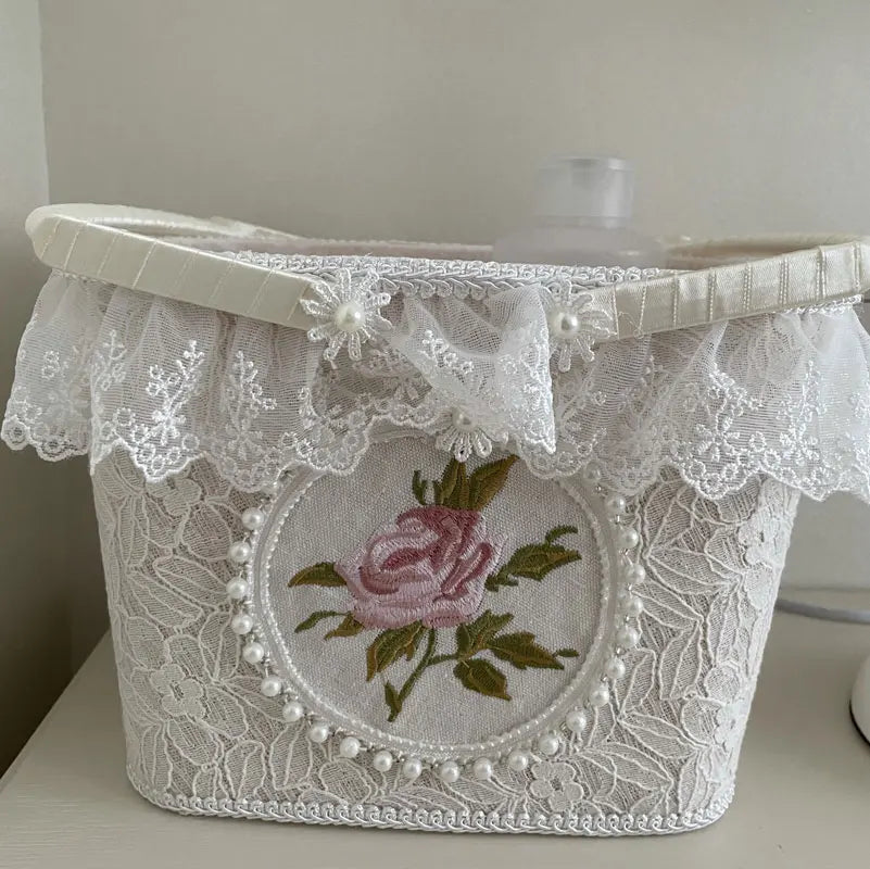 Französische Spitze Aufbewahrungsbox – Handgefertigtes Romantik Design
