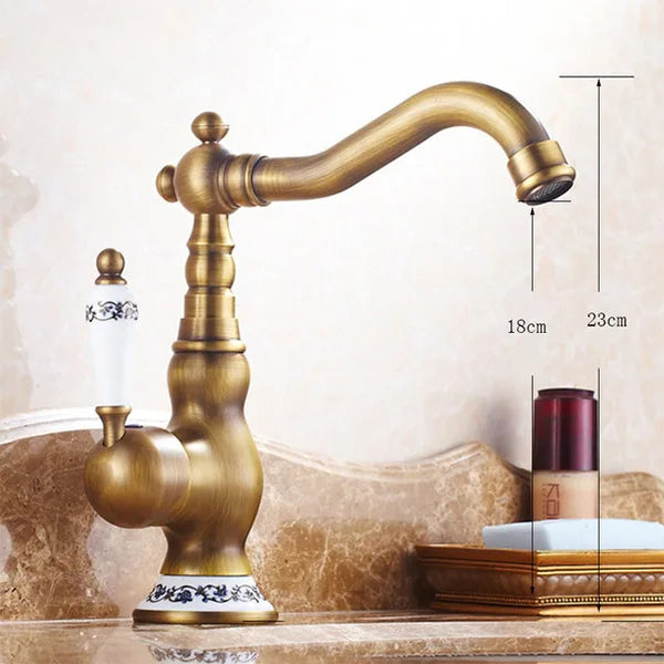 Vintage Messing Wasserhahn – Antikes Design – 360° Drehbar