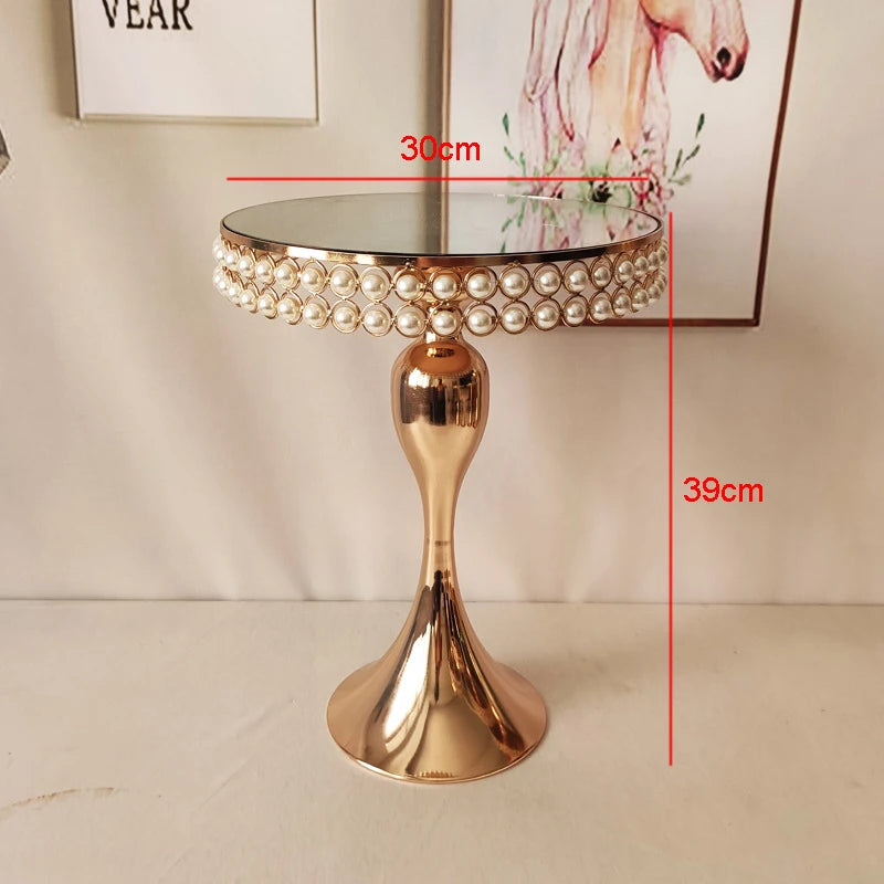 Hochzeits-Kuchenständer – Gold/Silber Metall – H20-39cm