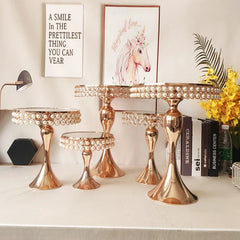 Hochzeits-Kuchenständer – Gold/Silber Metall – H20-39cm