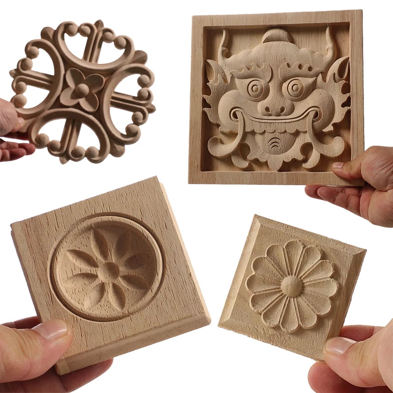 Holzapplikationen – Vintage Schnitzerei – Europäischer Stil