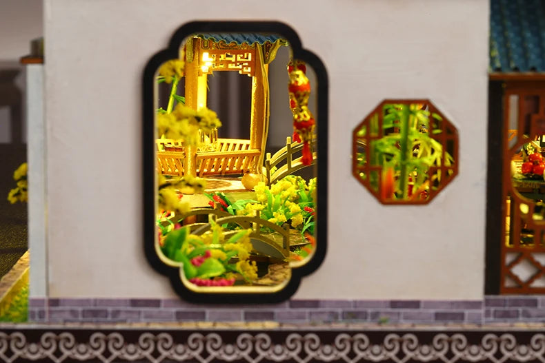 Holzpuppenhaus DIY Kit – Handgefertigtes Unisex-Spielzeug 27CM