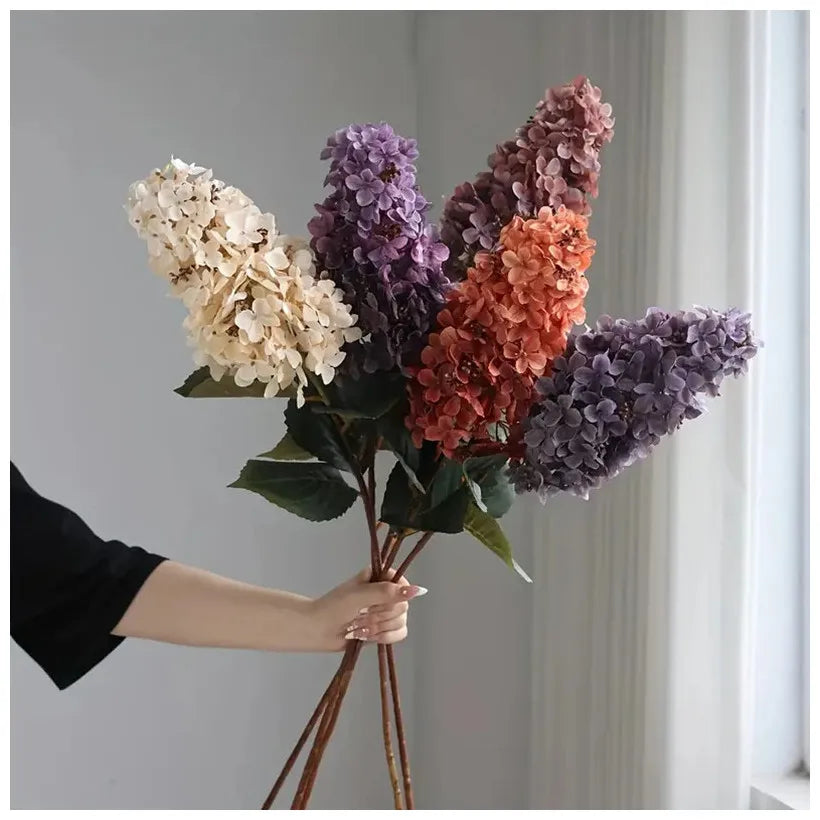 Hortensie Seidenblume – Langer Zweig 83cm – Wohn-Deko