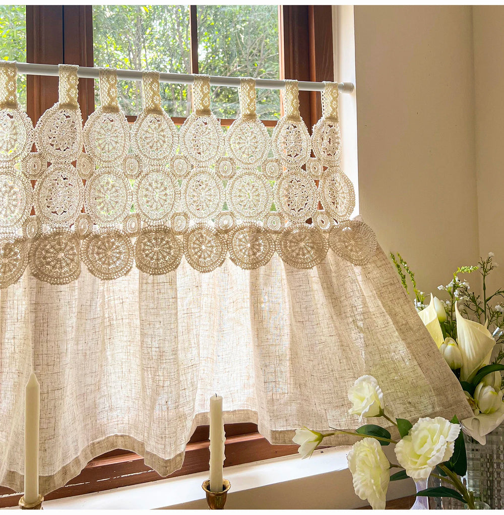 Imitation Hanfvorhang – Boho Spitze – B110 x H60cm