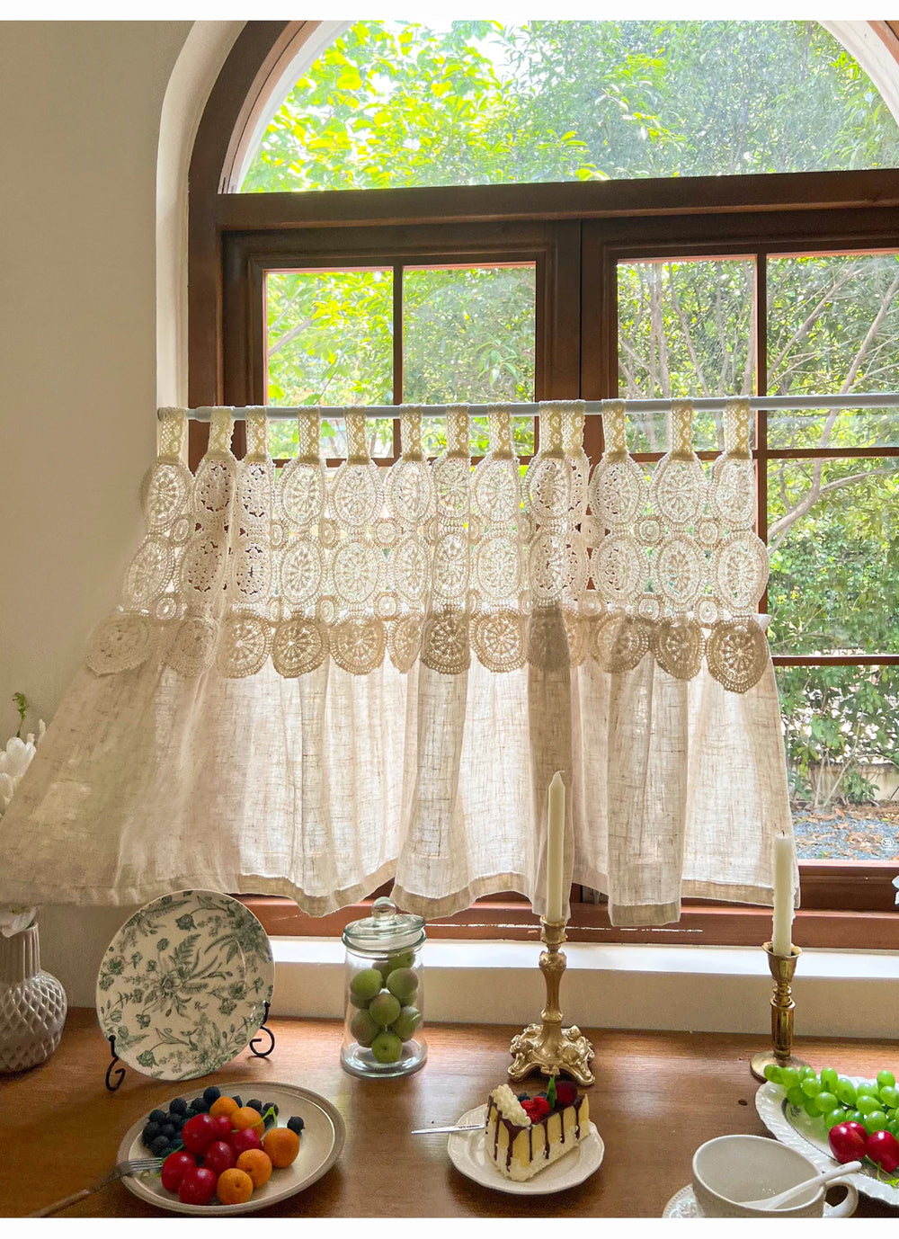 Imitation Hanfvorhang – Boho Spitze – B110 x H60cm