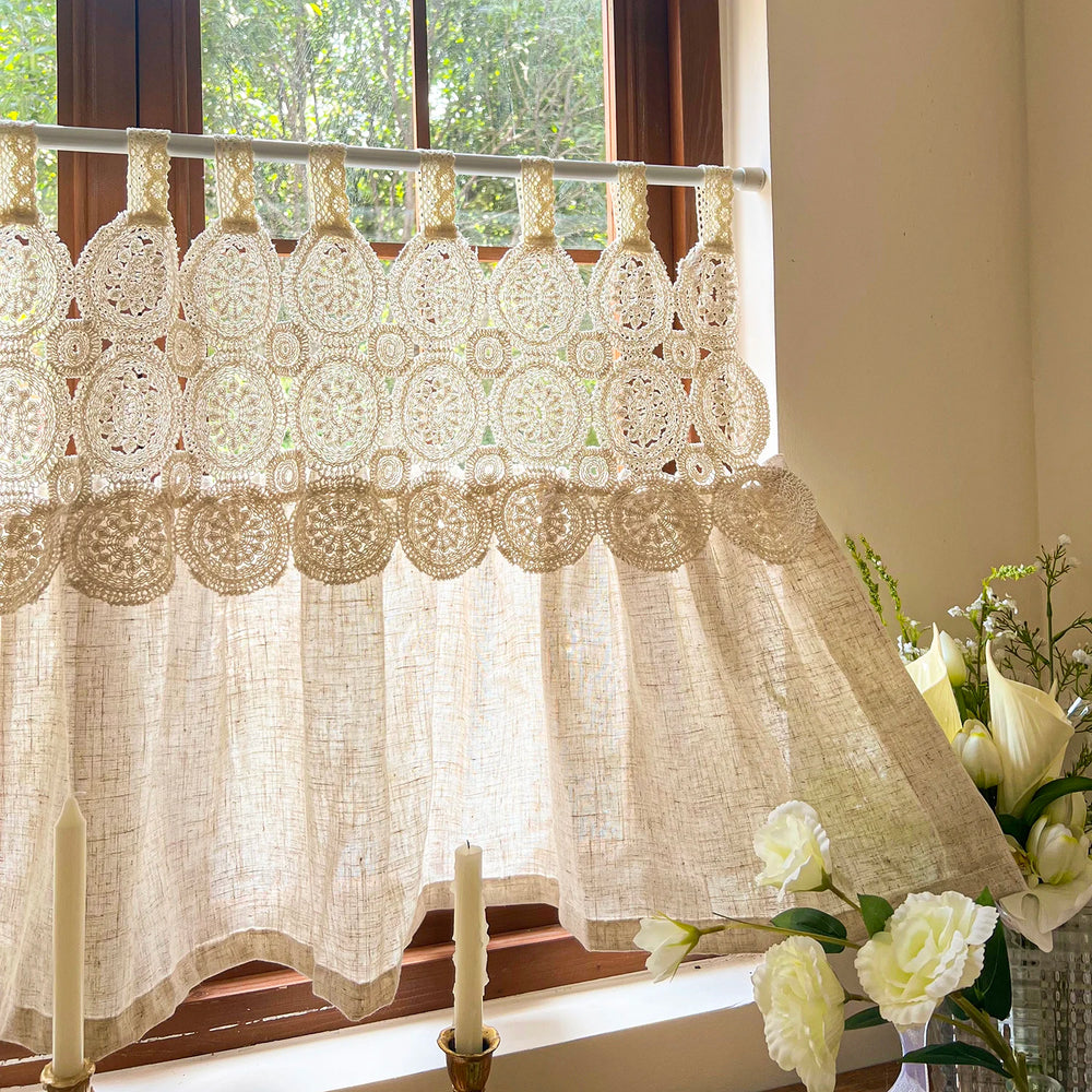 Imitation Hanfvorhang – Boho Spitze – B110 x H60cm