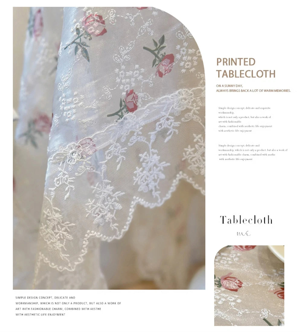 Jacquard Spitzentischdecke – Retro Rosen Design – Versch. Grössen