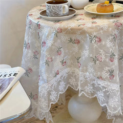 Jacquard Spitzentischdecke – Retro Rosen Design – Versch. Grössen