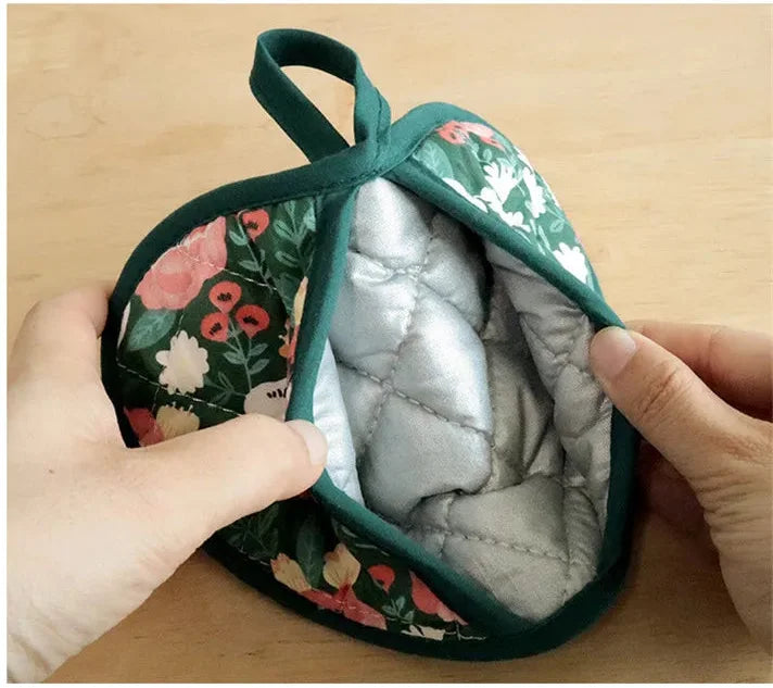 Japanische Blumen Ofenhandschuhe – Baumwollprint, Hitzebeständig