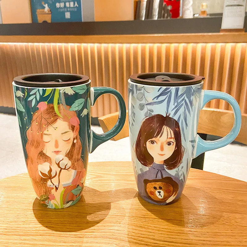 Japanische Stil Tasse – Keramik – 600ML mit Deckel