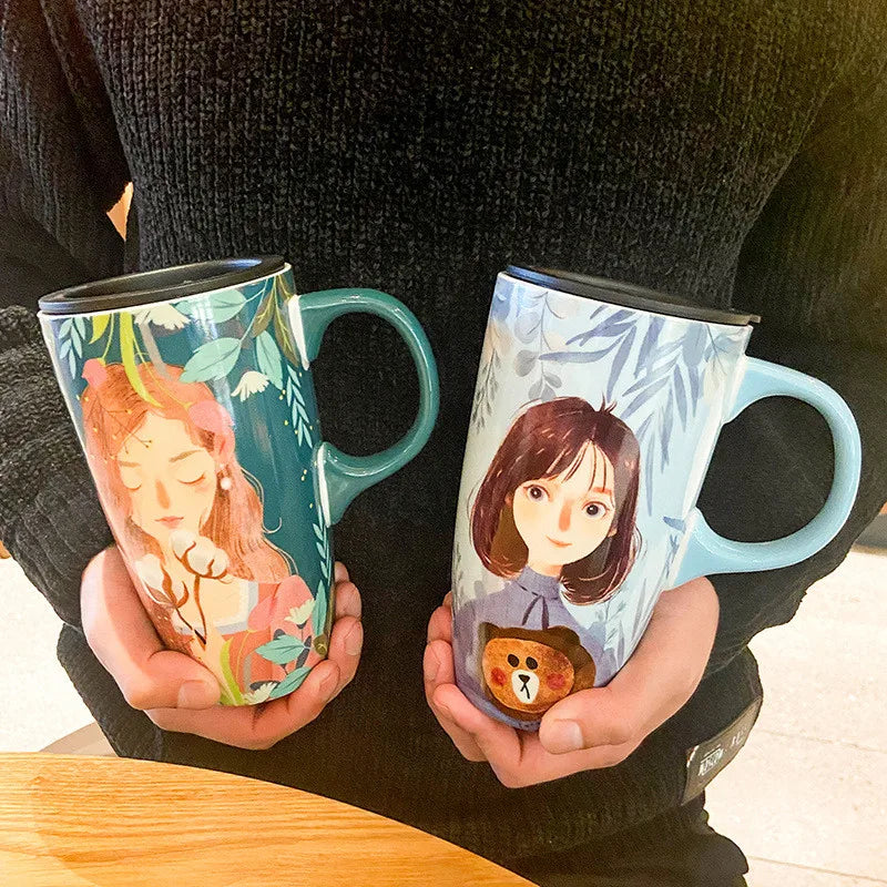 Japanische Stil Tasse – Keramik – 600ML mit Deckel