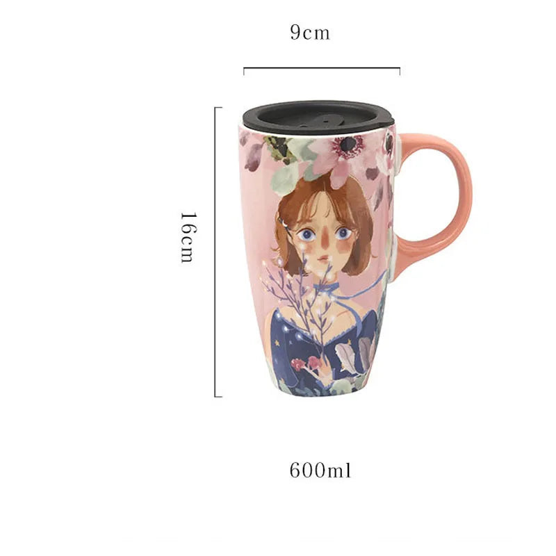 Japanische Stil Tasse – Keramik – 600ML mit Deckel