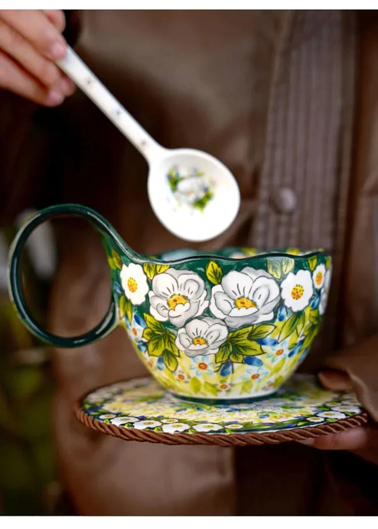 Jasmine Keramikbecher – Bone China, Grosse Kapazität