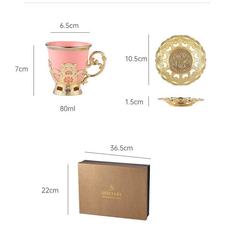 Kaffeeset – Keramik Weiss – Goldrand Elegant