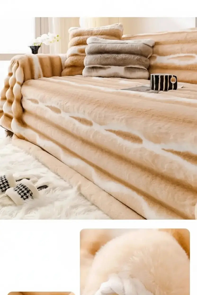 Nordischer Sofa-Bezug aus 100% Polyester in dunkelgrau, 180x200cm