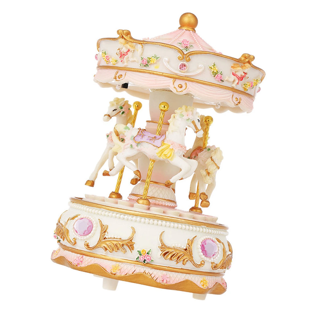 Karussell Spieluhr – LED Harz 17x10.5cm