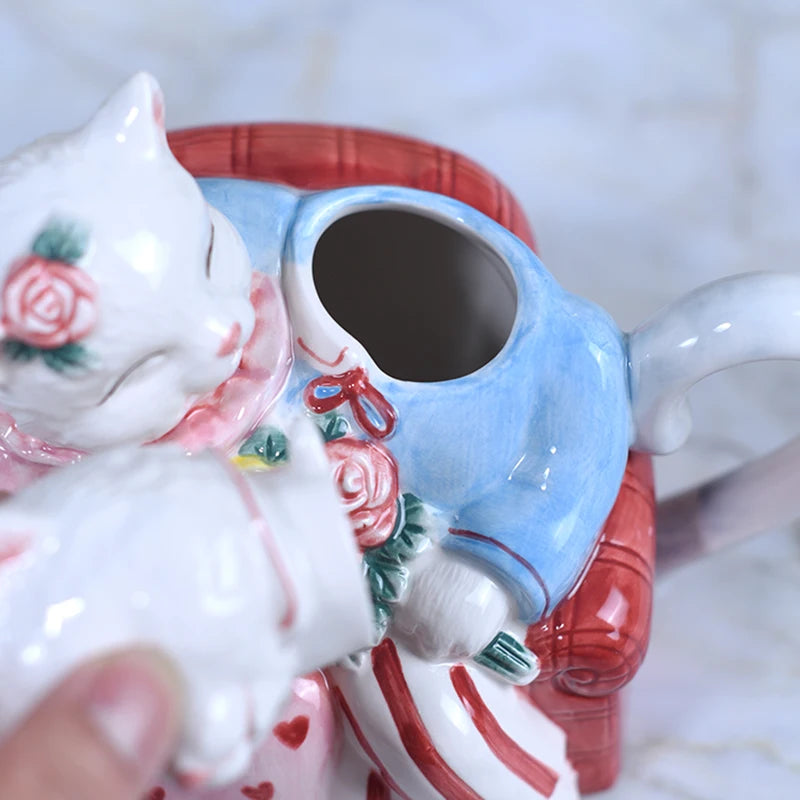 Katzenpaar Tassen – Porzellan Europäisch – Hochzeitsgeschenk Set