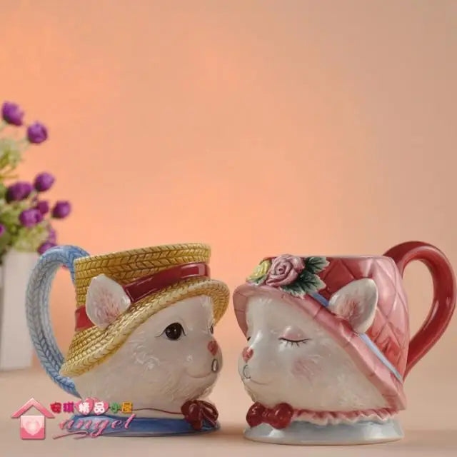 Katzenpaar Tassen – Porzellan Europäisch – Hochzeitsgeschenk Set
