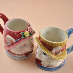 Katzenpaar Tassen – Porzellan Europäisch – Hochzeitsgeschenk Set