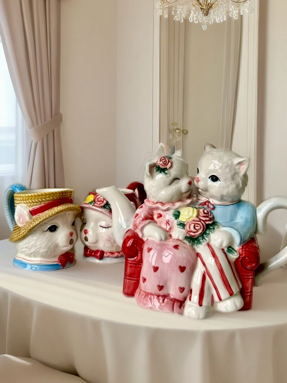 Katzenpaar Tassen – Porzellan Europäisch – Hochzeitsgeschenk Set