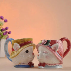 Katzenpaar Tassen – Porzellan Europäisch – Hochzeitsgeschenk Set