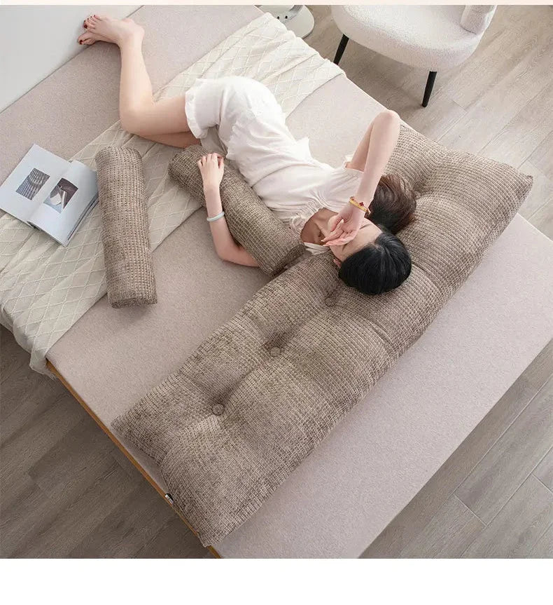 Rechteckiges Fleece-Kissen aus Polyester in Grau, Grösse 100x50x20 cm