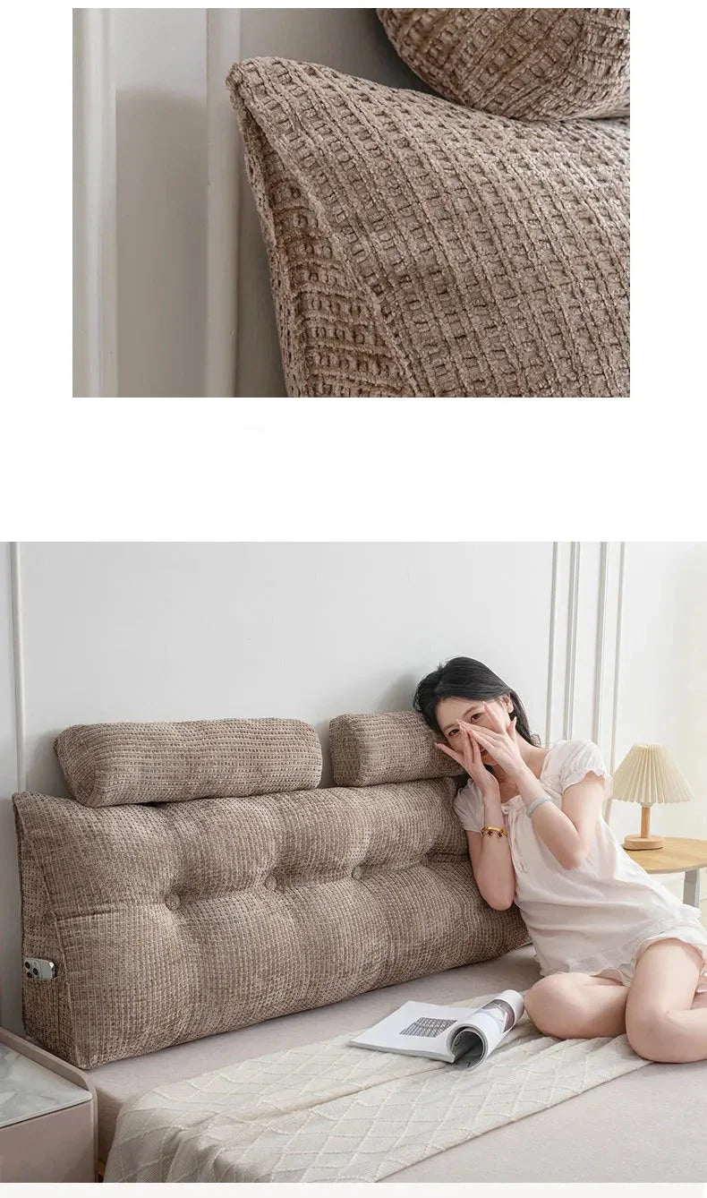 Rechteckiges Keilkissen aus 100% Polyester, Farbe: Grau, Grösse: 150x50x20 cm