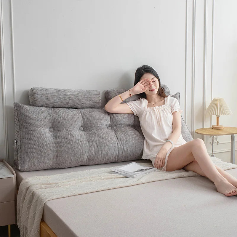 rechteckiges Keilkissen aus Polyester mit Fleece, Farbe: Grau, Grösse: 100x50x20 cm