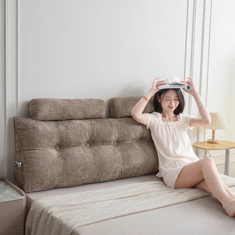 rechteckiges polyester kissen mit gehäkeltem muster, farbe: grau, grösse: 100x50x20 cm