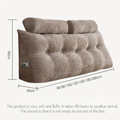 Rechteckiges Fleece-Keilkissen aus Polyester in Farbe Grau 100x50x20 cm