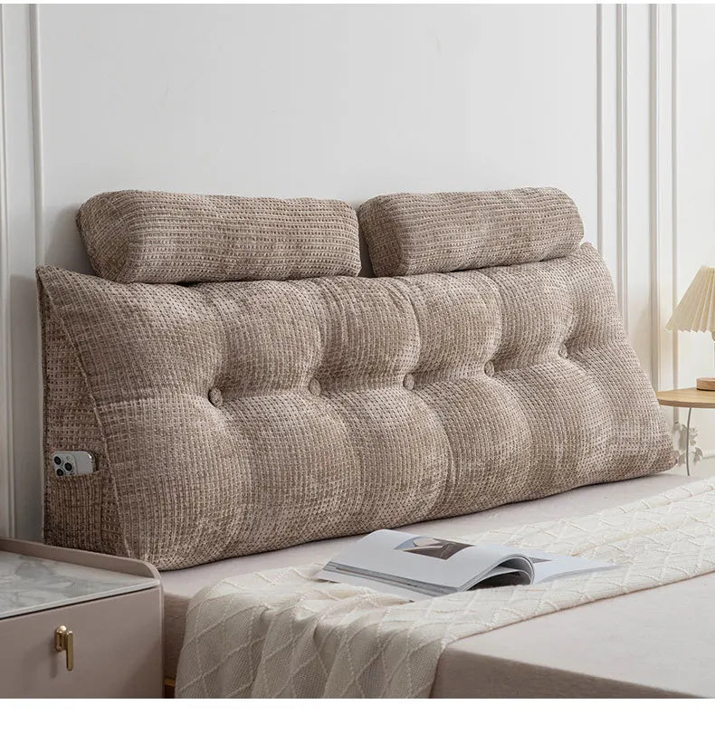 Rechteckiges Keilkissen aus Polyester in Grau, Grösse 100x50x20 cm