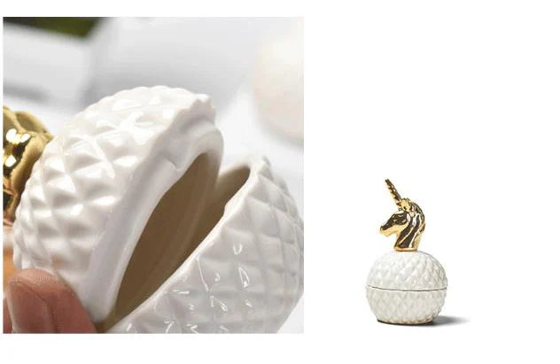 Keramik-Aufbewahrung – Eleganter Goldakzent – Klein & Rund