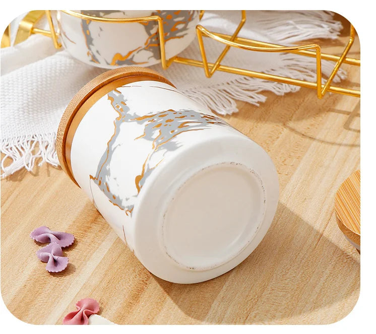 Keramik Aufbewahrungsgläser – Modern Marmor mit Deckel